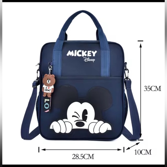 New Mickey Cartoon 3Way Multi-Functional Book Bag, Shoulder Bag & Hand Tote Bag - Picture 8 of 11